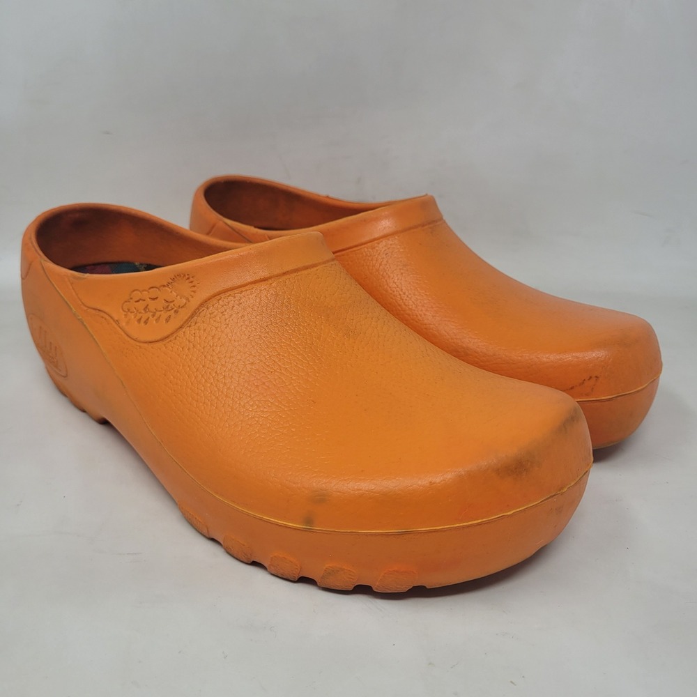 Jolly Clogs Womens 9 Orange Rubber Mules Garden Outdoor Yard Gorp Cottagecore